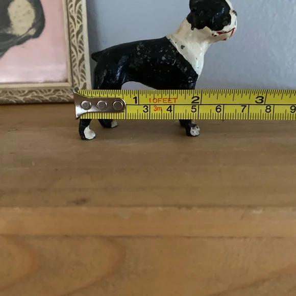 Vintage Cast Iron Boston Terrier with Vintage framed Boston Terrier Print art - Picture 4 of 4